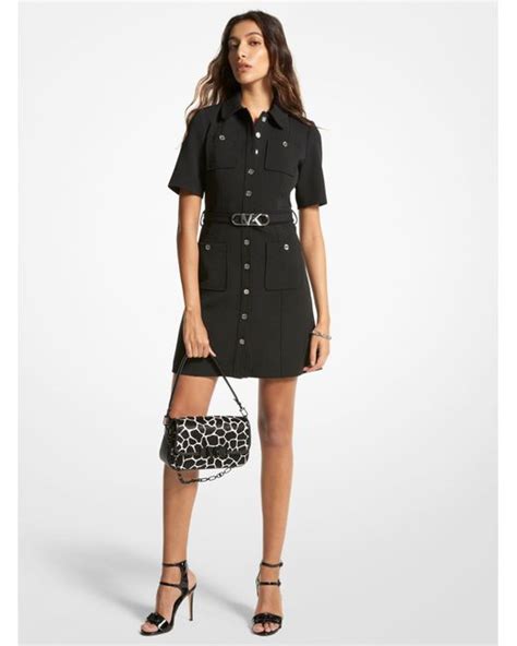 michael kors utility dress|Stretch Crepe Belted Utility Dress .